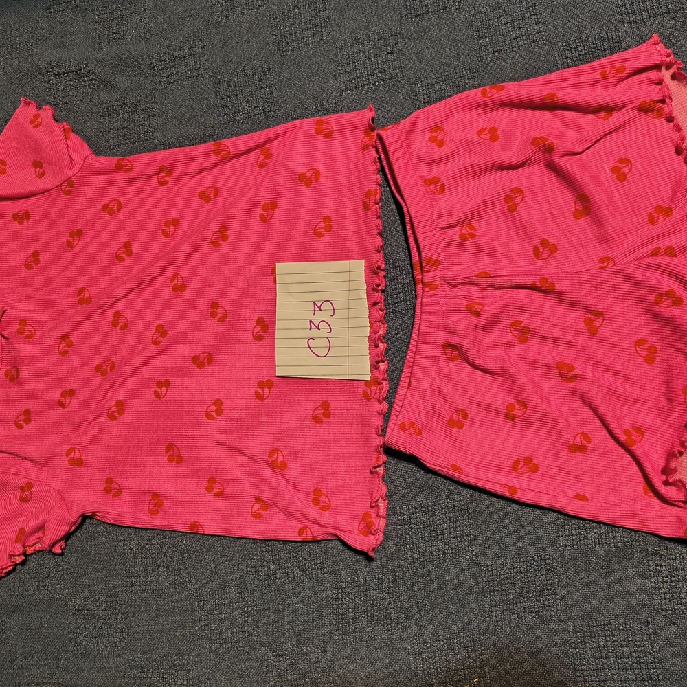 art class Pink and Red Kids Pajama Set